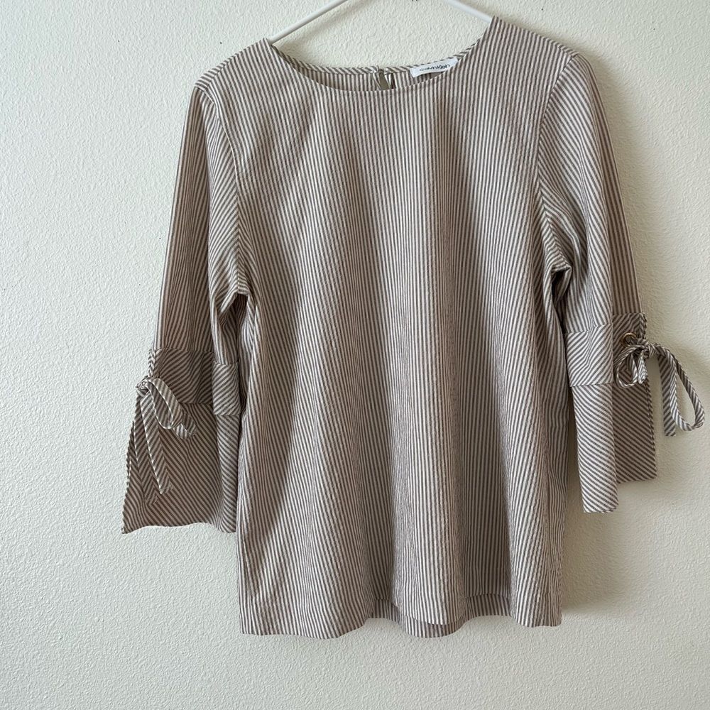 Calvin Klein striped Women3/4 sleeves blouse M